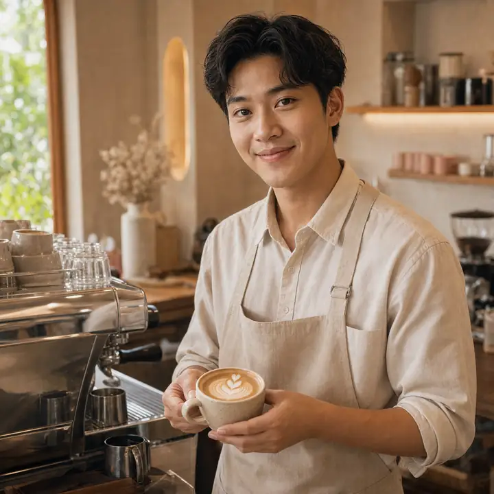 ช่างทำเล็บหญิงไทยกำลังดูแลมือลูกค้าที่ร้าน Nailista